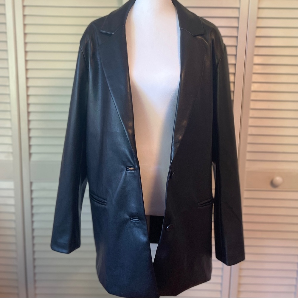 Vegan Leather Blazer